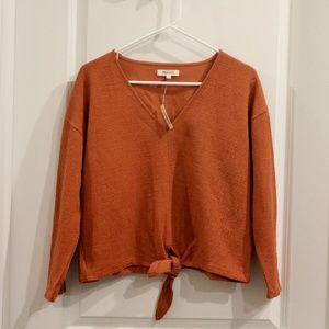 Madewell Textured tie-front top